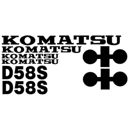 Aftermarket New  D58S Komatsu Dozer Black Decal Set KOMD58SDECALSET